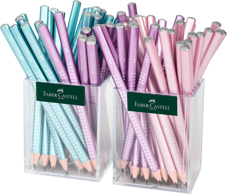OŁÓWEK SPARKLE PEARLY JUMBO 3x24 KOL.(ROSE METALLIC, OCEAN METALLIC, VIOLET METALLIC) DISPLAY FABER-CASTELL