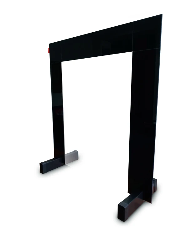 Przegroda biurkowa MEMOBE, szkło hartowane bezbarwne 4 mm, magnetyczny pasek, plastikowa podstawa, 80x60 cm