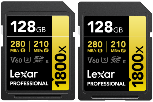 Karta pamięci Lexar SDXC Pro 1800x U3 UHS-II R280/W210 (V60) 128GB - 2pack