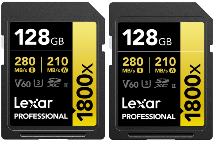 Karta pamięci Lexar SDXC Pro 1800x U3 UHS-II R280/W210 (V60) 128GB - 2pack