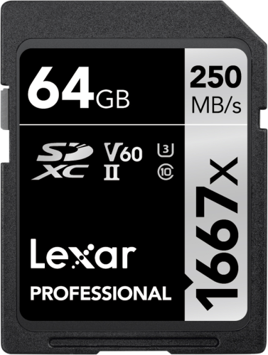 Karta pamięci Lexar SDXC Pro 1667X UHS-II U3 R250/W120 (V60) 64GB