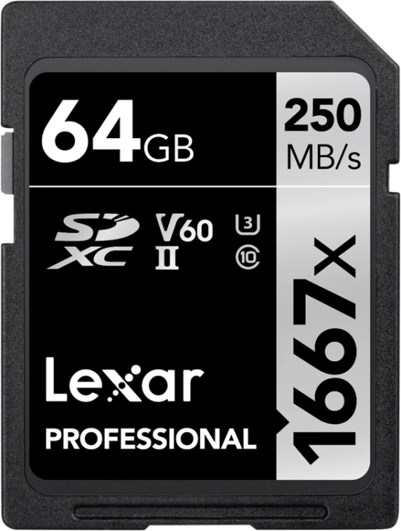 Karta pamięci Lexar SDXC Pro 1667X UHS-II U3 R250/W120 (V60) 64GB