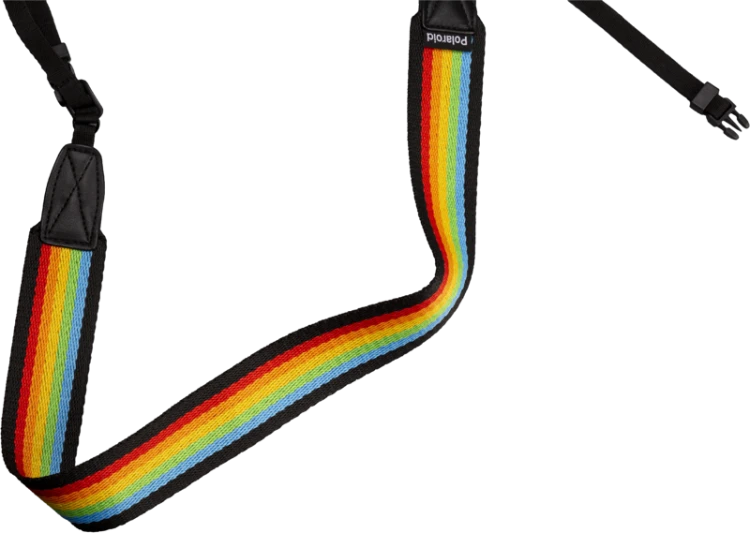 Polaroid Camera Strap Flat Rainbow Black