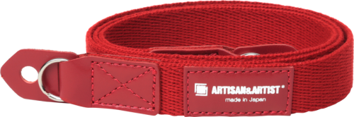 Artisan & Artist | ACAM-102 | Slim Cloth Strap (w/Ring-type/Eyelets) Red ARTISANARTIST