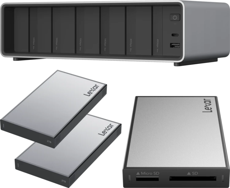 Karta pamięci Lexar Professional Workflow Pro with Thunderbolt4 uplink I with SD/microSD reader and 2x2TB SSD