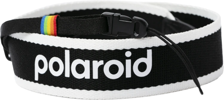 Polaroid Camera Strap Flat Black & White