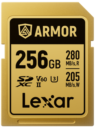 Karta pamięci Lexar SDXC ARMOR Gold UHS-II U3, Stainless Steel, IP68 R280/W210 (V60) 256GB