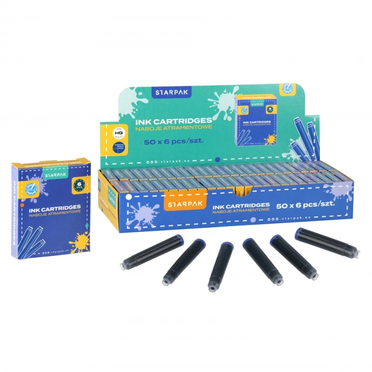 Naboje do piór krótkie niebieskie 6szt  A 50 STARPAK 299829