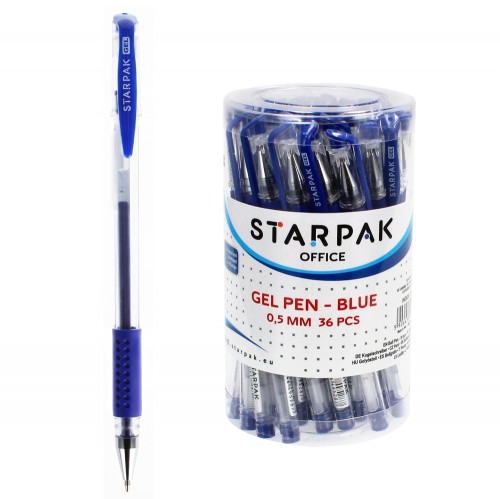 Długopis żelowy zamykany grip niebieski tuba A 36 STARPAK 447844