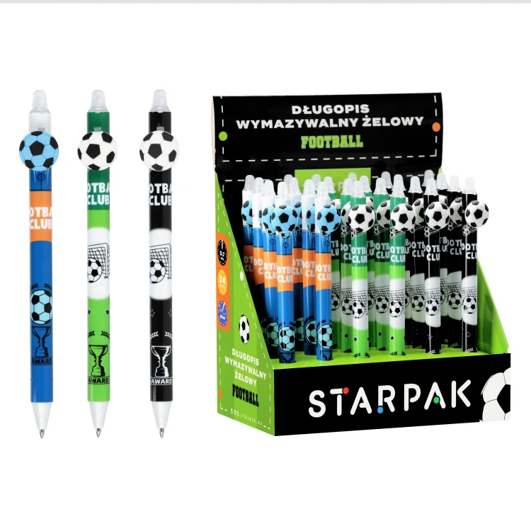 Długopis ścieralny automatyczny 0.7  Football display A 24 STARPAK 552684