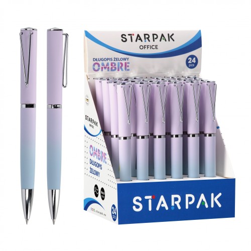 Długopis żelowy automatyczny 0.7 Ombre czarny display A 24 STARPAK 552671