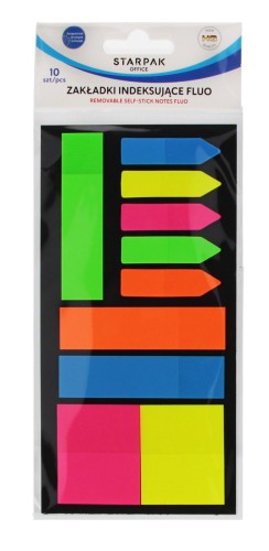 Zakładki indeksujące mix wzorów fluo 10x20k STARPAK 561878