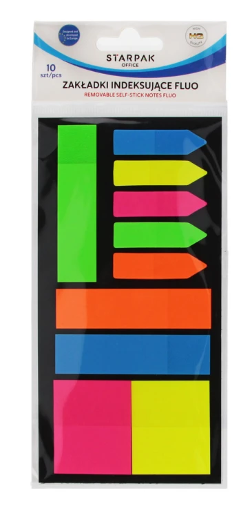 Zakładki indeksujące mix wzorów fluo 10x20k STARPAK 561878