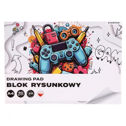 Blok rysunkowy A4/20k biały Pad A 10 STARPAK 587738