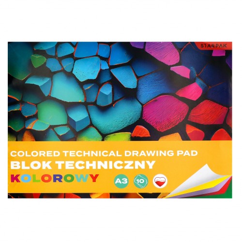 Blok techniczny A3/10k kolorowy A 10 STARPAK 589541