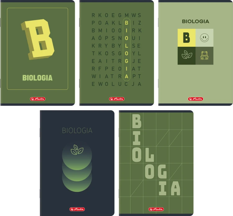 Zeszyt A5/60k kratka Biologia mix5 wzorów HERLITZ 400206352
