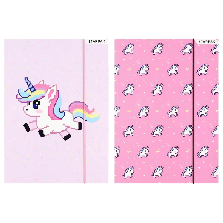 Teczka z gumką A4 Pixel Unicorn mix STARPAK 583299