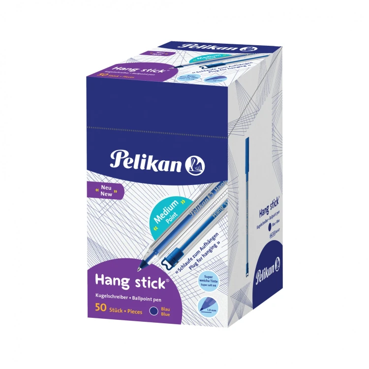 Długopis zamykany Hang Stick niebieski A  50 szt. PELIKAN 400197414