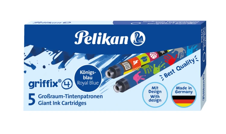 Naboje do piór długie niebieskie 5 szt. Griffic PELIKAN 300011368