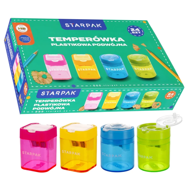 Temperówka 2 ostrza okrągła/kwadratowa display A 24 STARPAK 405589
