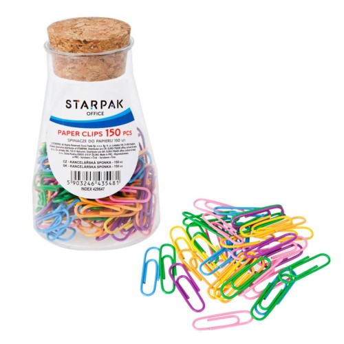 Spinacze biurowe kolorowe 150szt. tuba STARPAK 429647