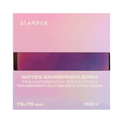 Notes samoprzylepny 75x75/100k transparent Ombre ciemny C2 STARPAK 576522