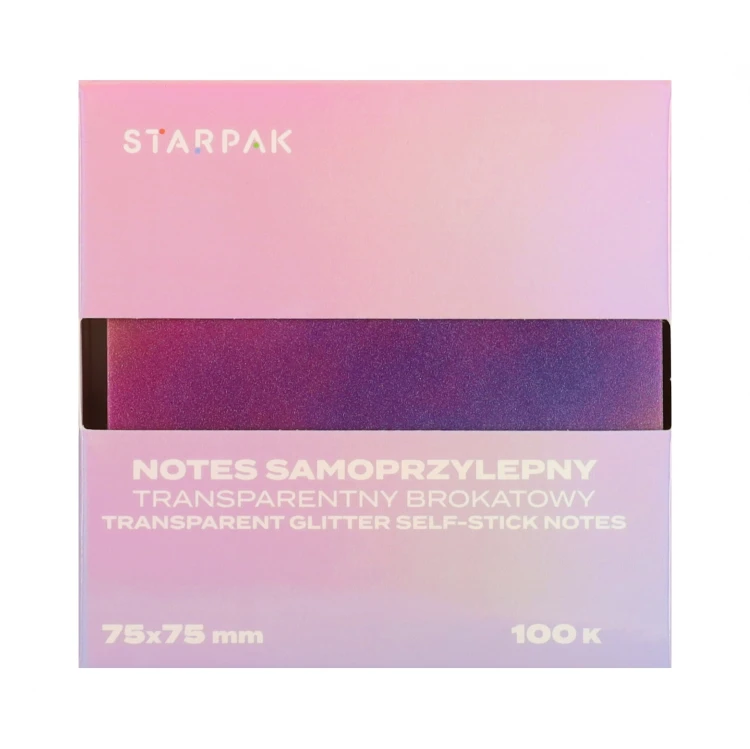 Notes samoprzylepny 75x75/100k transparent Ombre ciemny C2 STARPAK 576522