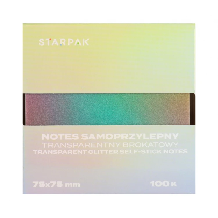 Notes samoprzylepny 75x75/100k transparent Ombre ciemny C1 STARPAK 576521