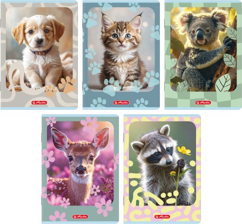 Zeszyt A5/32k linia wąska kolorowa Animals A 10 HERLITZ 400206382