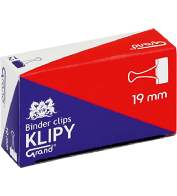 Klips metalowy, 19mm, 12szt.