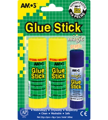 Klej w sztyfcie 2x22 g klej sztyft AMOS   8 g klej sztyft MAGIC