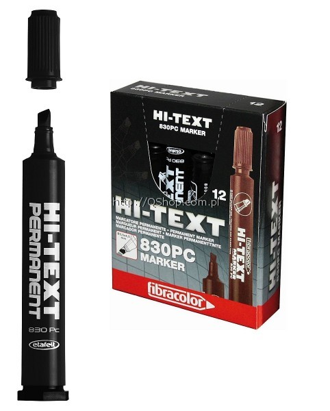Marker permanentny ścięty 830PC czarny A 12 FIBRACOLOR 62 CZAR