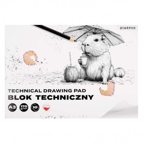 Blok techniczny A3/10k biały A 10 STARPAK 589016