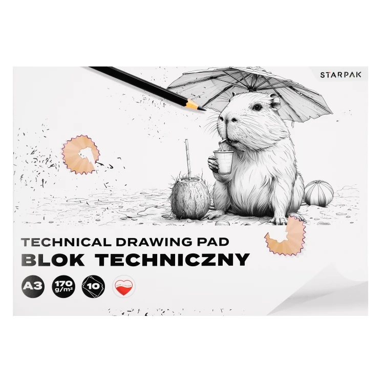 Blok techniczny A3/10k biały A 10 STARPAK 589016