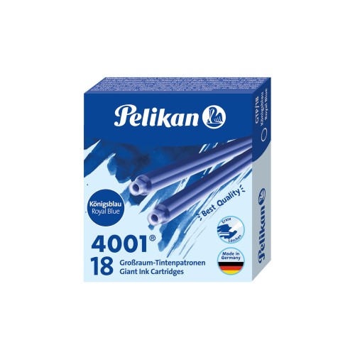 Naboje do piór długie niebieskie 18 szt. PELIKAN 300004064