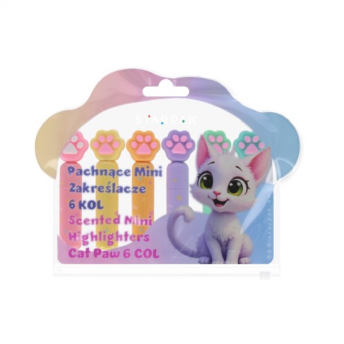 Zakreślacz mini 4 kolory pastelowe Łapki STARPAK 563028