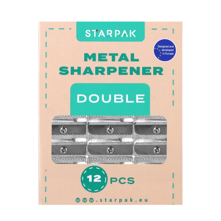 Temperówka szkolna metalowa 2 ostrza A 12 STARPAK 413981