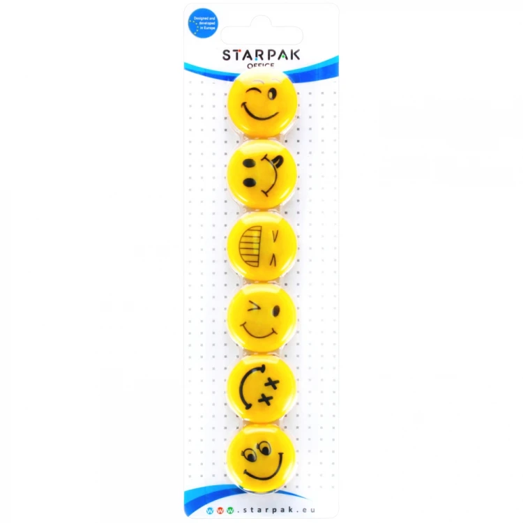 Magnes 30mm Emoticon mix 6szt  STARPAK 378346