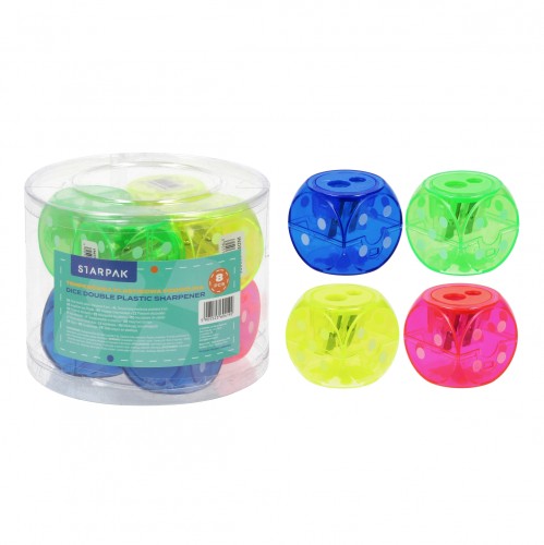 Temperówka Kostka 2 ostrza mix STARPAK 563051