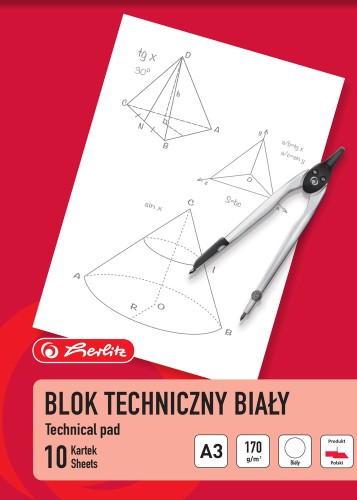 Blok techniczny A3/10k biały A 10 HERLITZ 400198598