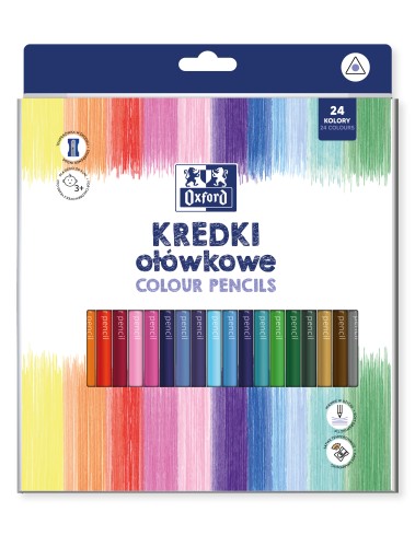 Kredki ołówkowe 24 kolory trójkątne   temperówka Regular Oxford HAMELIN 400174525