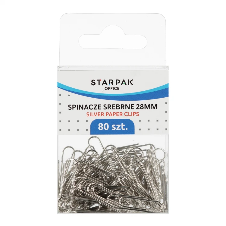 Spinacz metalowy srebrny 80szt etui  STARPAK 563702