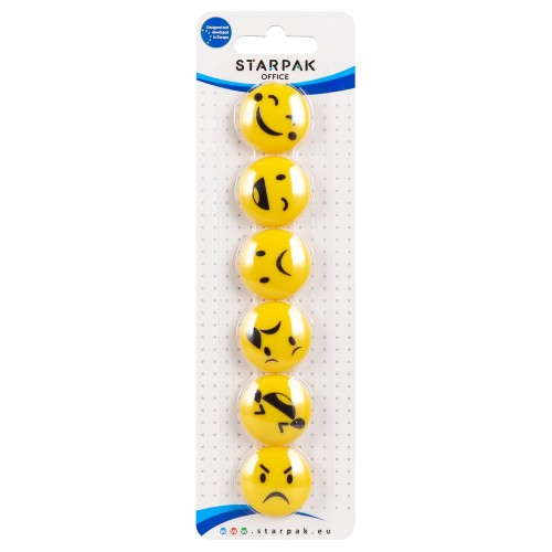 Magnes 30mm Emoticon3 mix 6szt STARPAK 576505