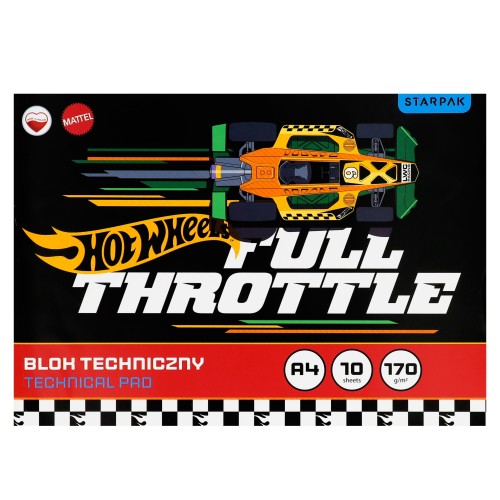 Blok techniczny A4/10K biały Hot Wheels A 20 STARPAK 588614