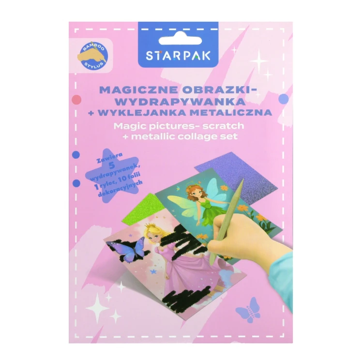 Zestaw kreatywny wydrapywanka z wyklejanką metaliczną STARPAK 549167