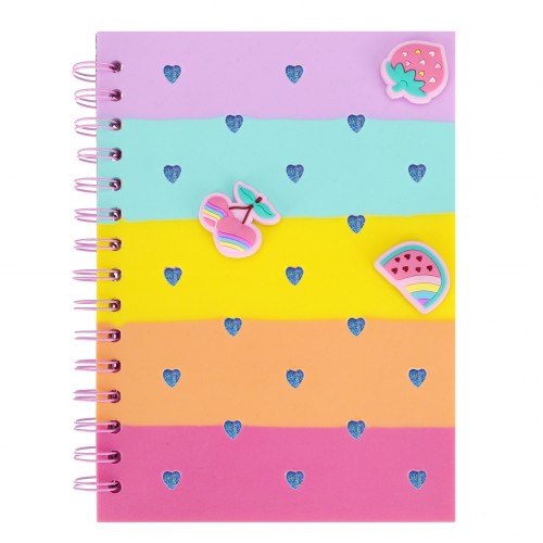 Kołonotes silikon A5 gruba linia Fruits  STARPAK 537167