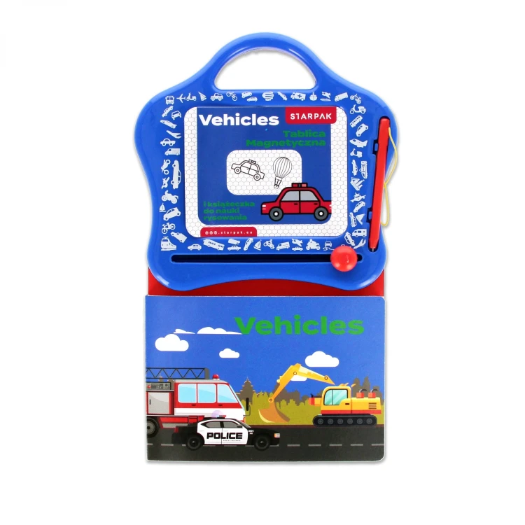Tablica magnetyczna z  książeczka do nauki rysunków Vehicles STARPAK 552504
