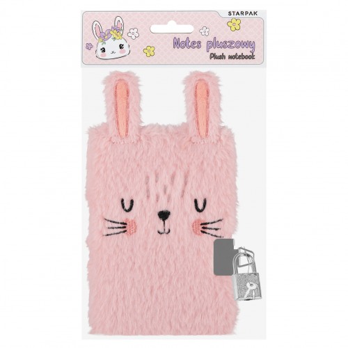 Notes pluszowy zamykany A6 Rabbit STARPAK 578977