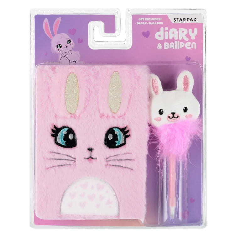 Pamiętnik pluszowy 12x18 cm z długopisem Rabbit STARPAK 541492