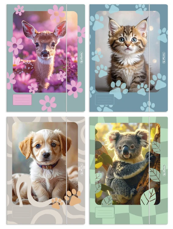 Teczka z gumką HERLITZ ANIMALS A4